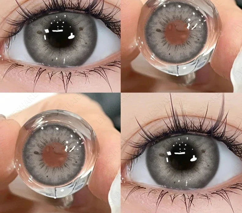 1Pair Fashion Colored Contact Lenses for Eyes Natural Contact Lenses Blue Eye Lenses Gray Pupils Yearly Cosmetic Lens