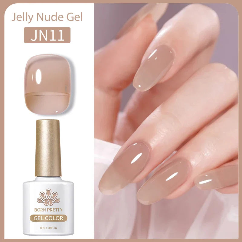 Transparen Gel Nail Polish Pink Jelly Nude Semi Transparent French Nail Camouflage UV Gel Varnish Soak Off Nail Art
