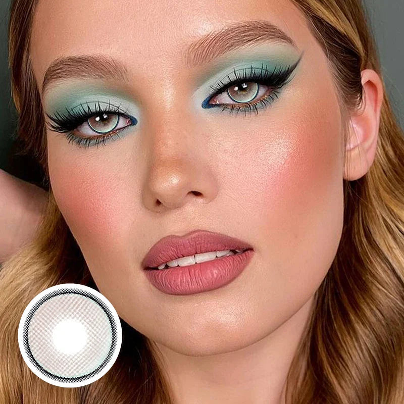 New 1 Pair Coloured Contact Lenses Brown Eye Pupils with Graduated Lens Coloured Contact Lenses for Eyes Grey Lenses