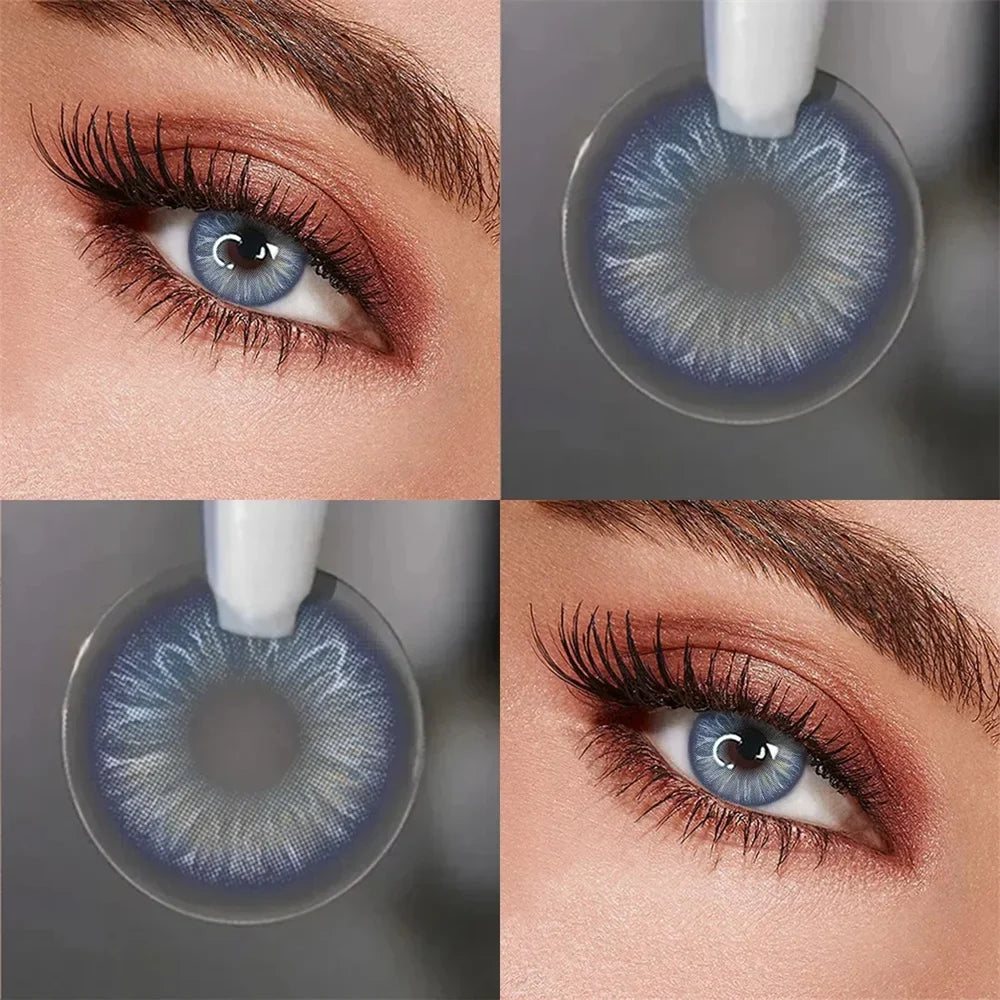 Contacts Colored Contact Lenses Lens Cosmetic Natural Brown 2Pcs 12 Months 1 Year Yearly Use