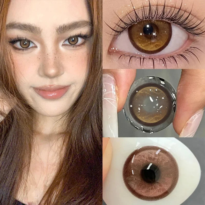 2PCS Hot Sales Contact Lenses Colored Pupils for Eyes with Graduation Prescription Green Eyes Beauty Contact Lenses