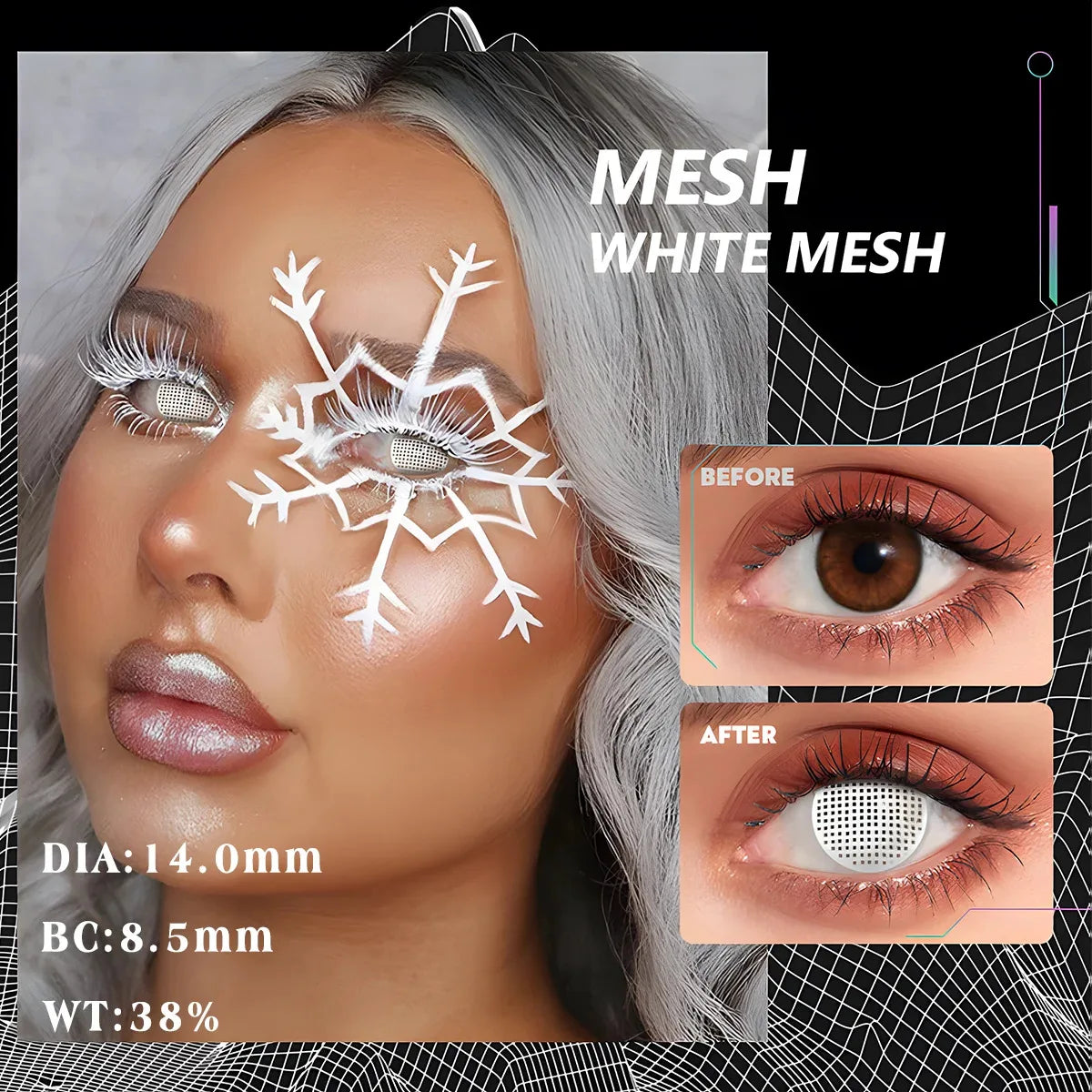 Eye Eyes Color Contacts Colored Contact Lenses Lens Small Pupil Cosmetic Cosplay Student 2Pcs 12 Months 1 Year Yearly Use