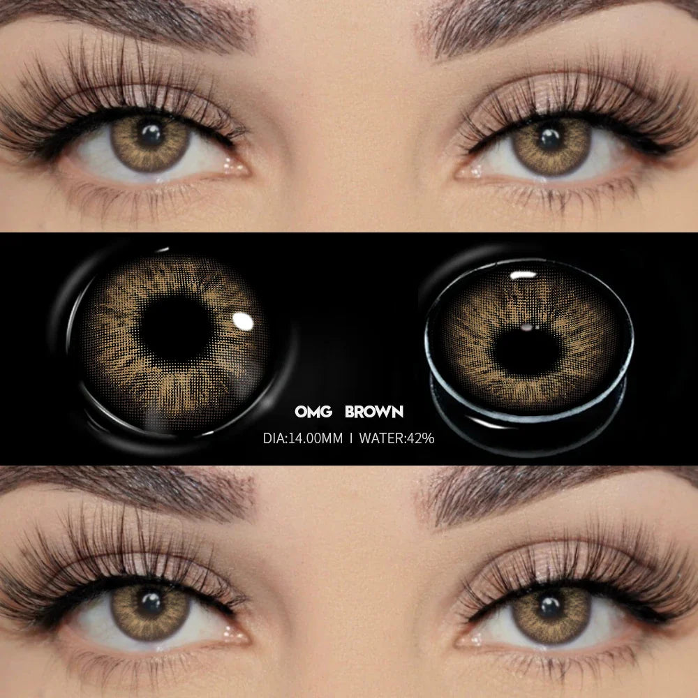 1 Pair Colored Contact Lenses for Eyes Brown Eye Lens Gray Contact Blue Lenses Natural Eye Contact Fashion Lenses