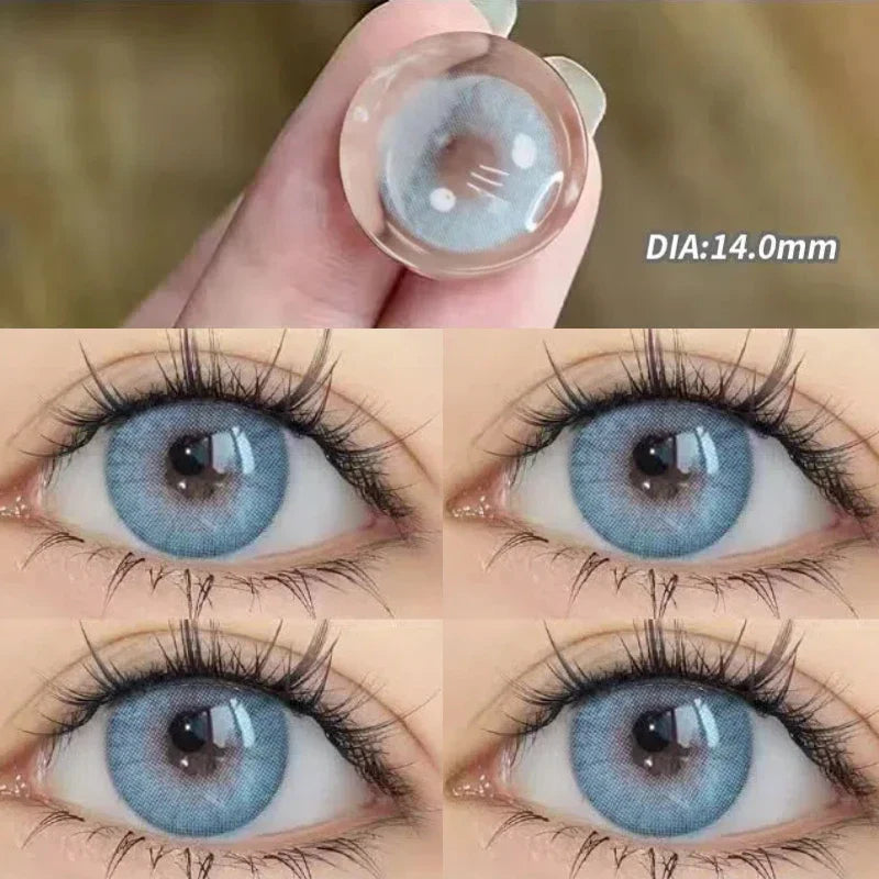 2pcs/Pair Myopia Natural Korean Lens Color Contact Lenses Blue Contact Lens Green Pupil Beauty Eyes Lenses Makeup New