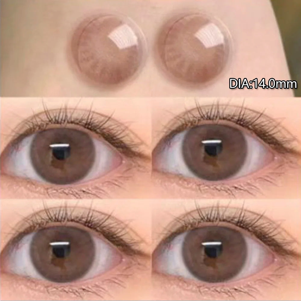 2Pcs Natural Eyes Contacts Lenses Myopia Prescription Circle Colored Lenses Beauty Pupil Makeup Lens Yearly
