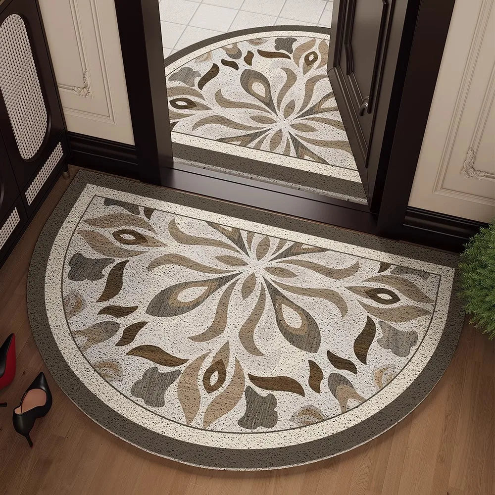 Semi-Circular Shape Wire Loop Entrance Door Mats PVC Hallway Floor Mats Kitchen Bathroom Carpets Home Decor Door Feets Area Rugs