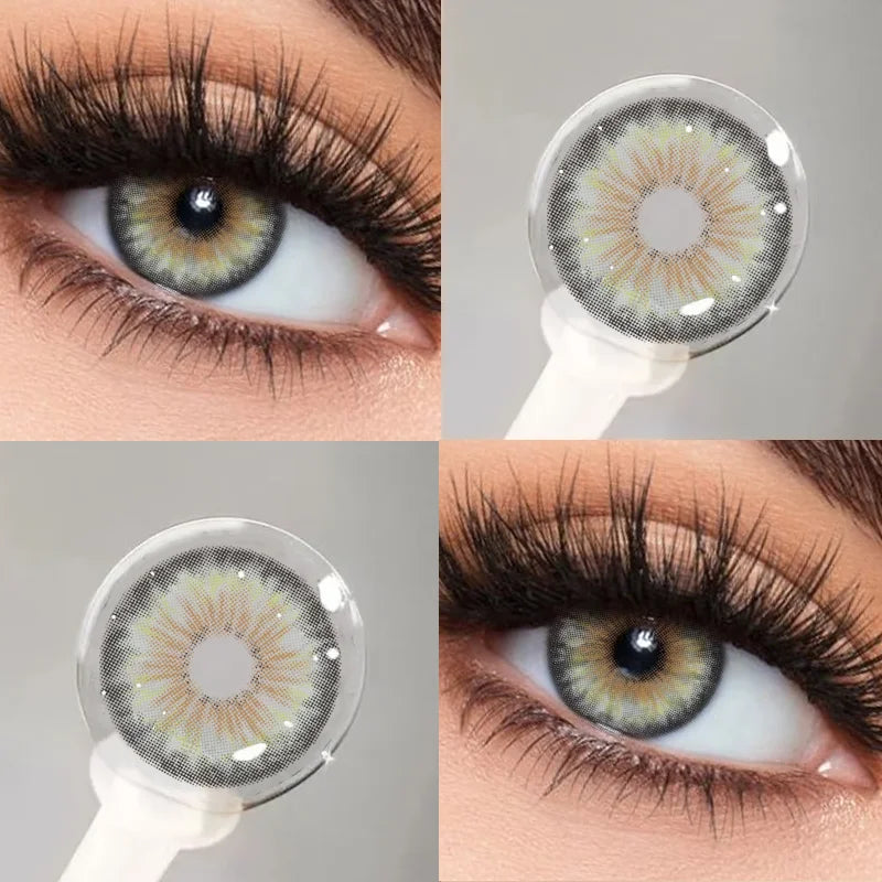 2PCS Colored Contact Lenses for Eyes Natural Blue Contact Lens Brown Pupils Fashion Lenses Eyes Makeup Beauty Yearly