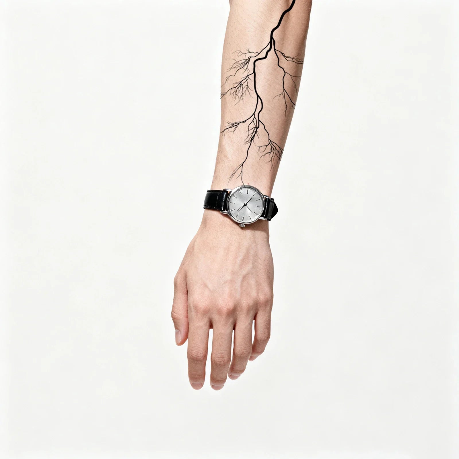 1 Sheet Arm Black Lightning Tattoo Sticker Waterproof Lasting Temporary Tattoo