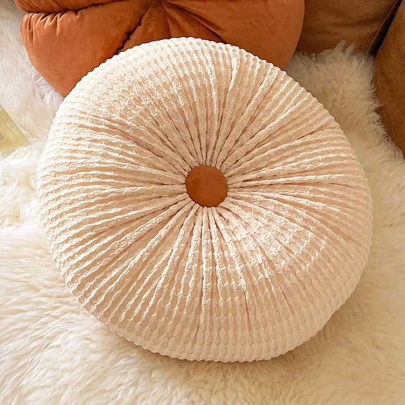 Nordic INS Style Pumpkin Pillow 40/45cm Round Yellow Cushion for Living Room Sofa Decoration Office Chair