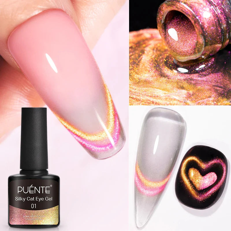 7.5ML Amber Moonlight Cat Magnetic Gel Nail Polish WaterLight Cat Eye Gel Soak Off Semi-Permanent Nail Art Varnish For Manicure