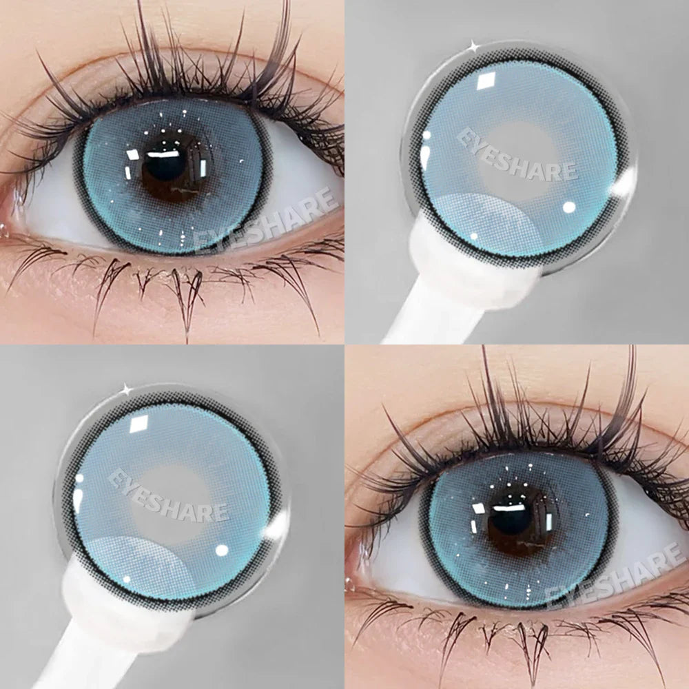 2pcs Blue Color Contact Lenses Natural Gray Eye Lens Beautiful Pupils Yearly Fashion Brown Softlens Cosmetics