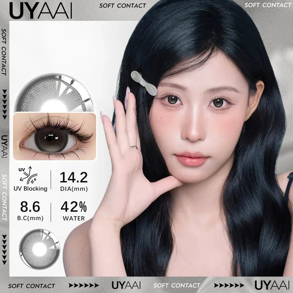 1 Pair New Color Contact Lens Natural Pupils Green Lens Makeup Colored Pupils Gray  Brown Contact Lenses y2k Beauty