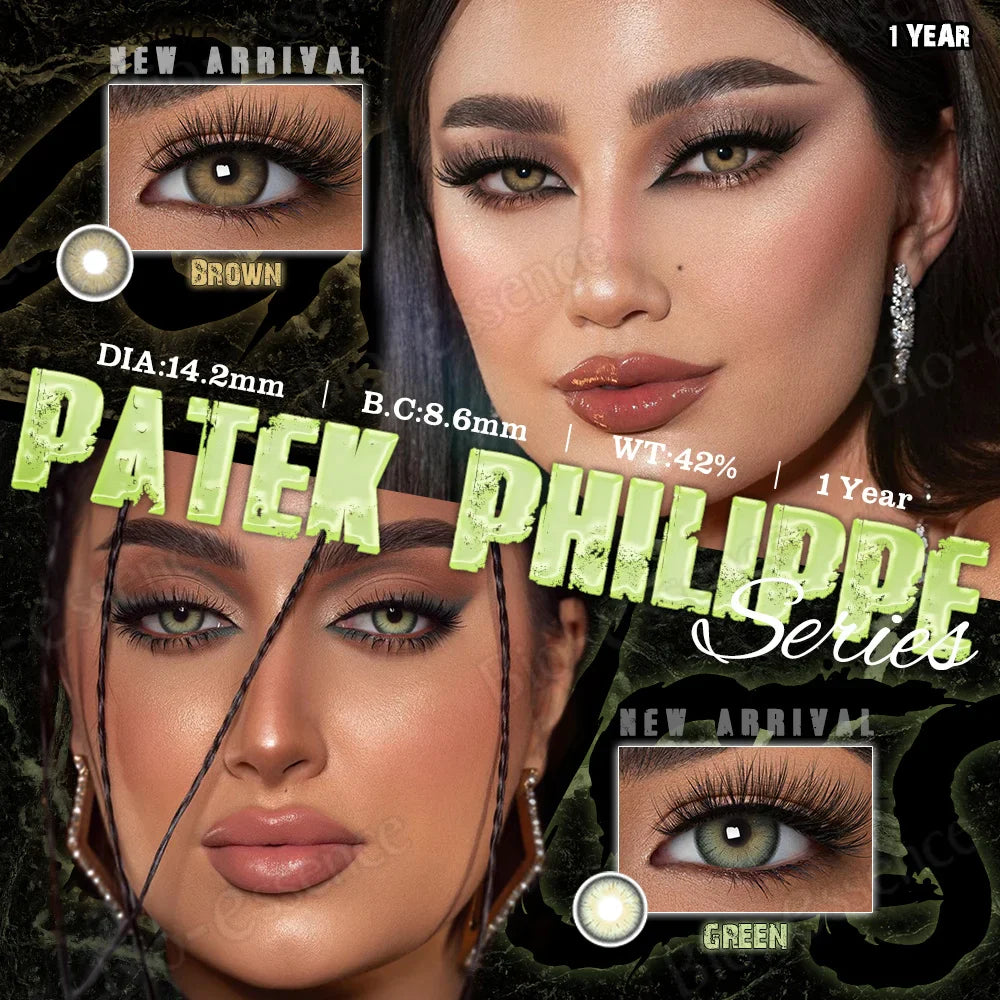 New 1 Pair Coloured Contact Lenses Brown Eye Pupils with Graduated Lens Coloured Contact Lenses for Eyes Grey Lenses