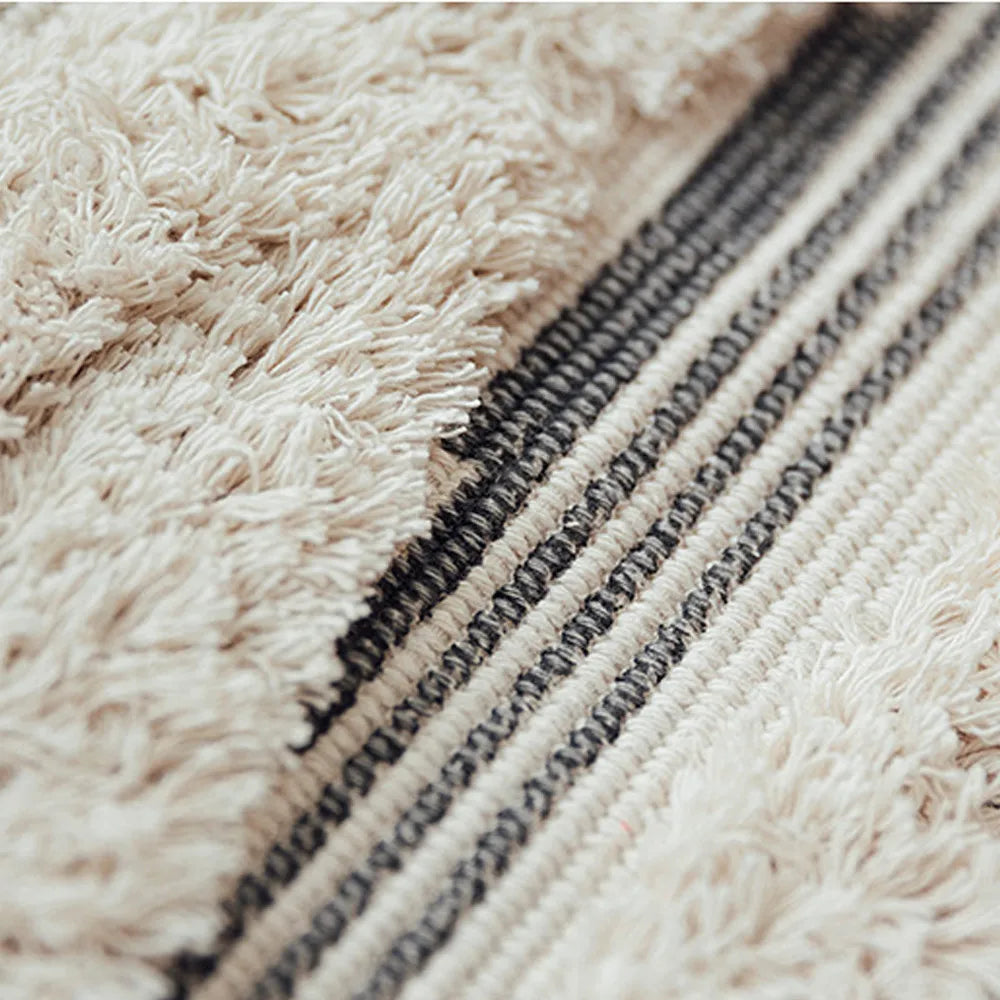 Cotton Linen Retro Rug Tapestry Home Decor Geometric Floor Mats for Bedroom Living Room Hand Woven Bohemian Tufted Tassel Carpet