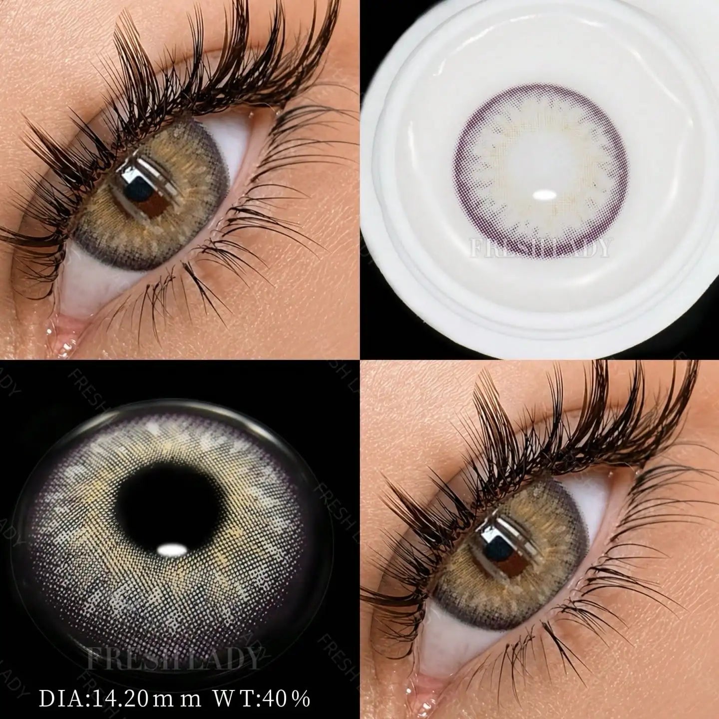 1 Pair Green Colored Contact Lenses Natural Pupils Eyes Soft lenses Soft Contacts 14.00-14.50mm Yearly Disposable