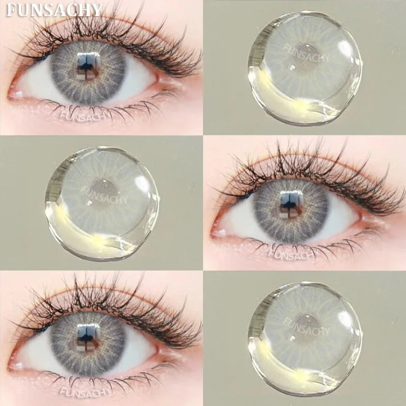 1pair Colorcon Contact Lenses Green Color Lens Natural Brown Eye Contacts Gray Pupils Beautiful Cosmetic Yearly Lenses