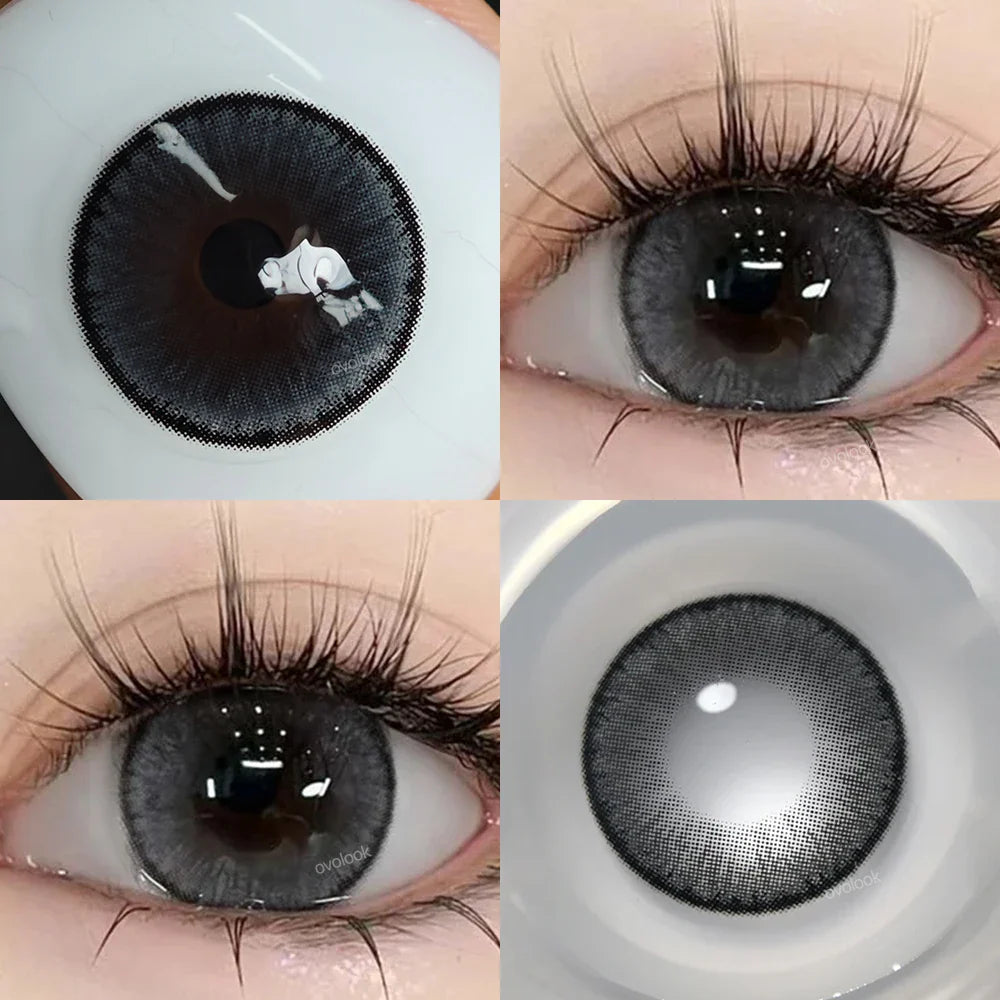 1 Pair Purple Beauty Colored contact lenses For Eyes Halloween Makeup Lens Pupils Fashion Big Eye Lenses Myopia Lenses