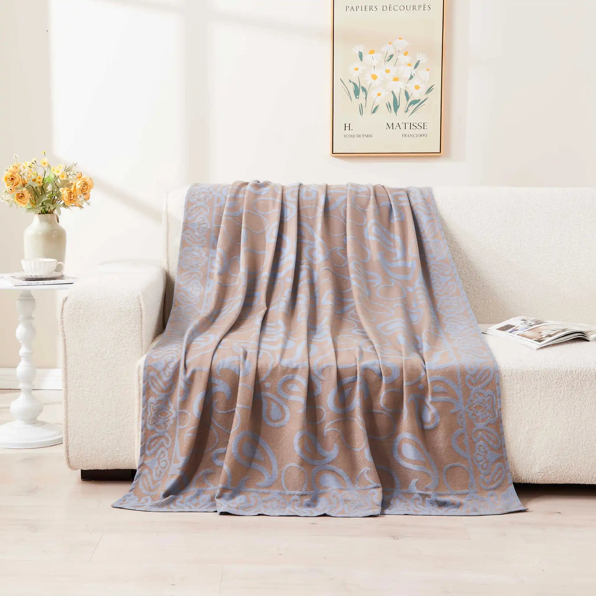 Airline First Class Cabin Blanket Cover Jacquard Airplane Office Nap Bed Throw Blanket Outdoor Portable Plaid Coraline Blankets