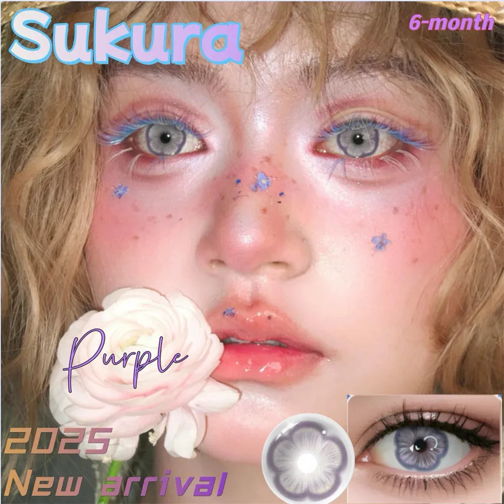 Eye Eyes Color Contacts Colored Contact Lenses Lens Small Pupil Beauty Cosmetics Fashion 14.2mm 2Pcs 6 Months Half Year