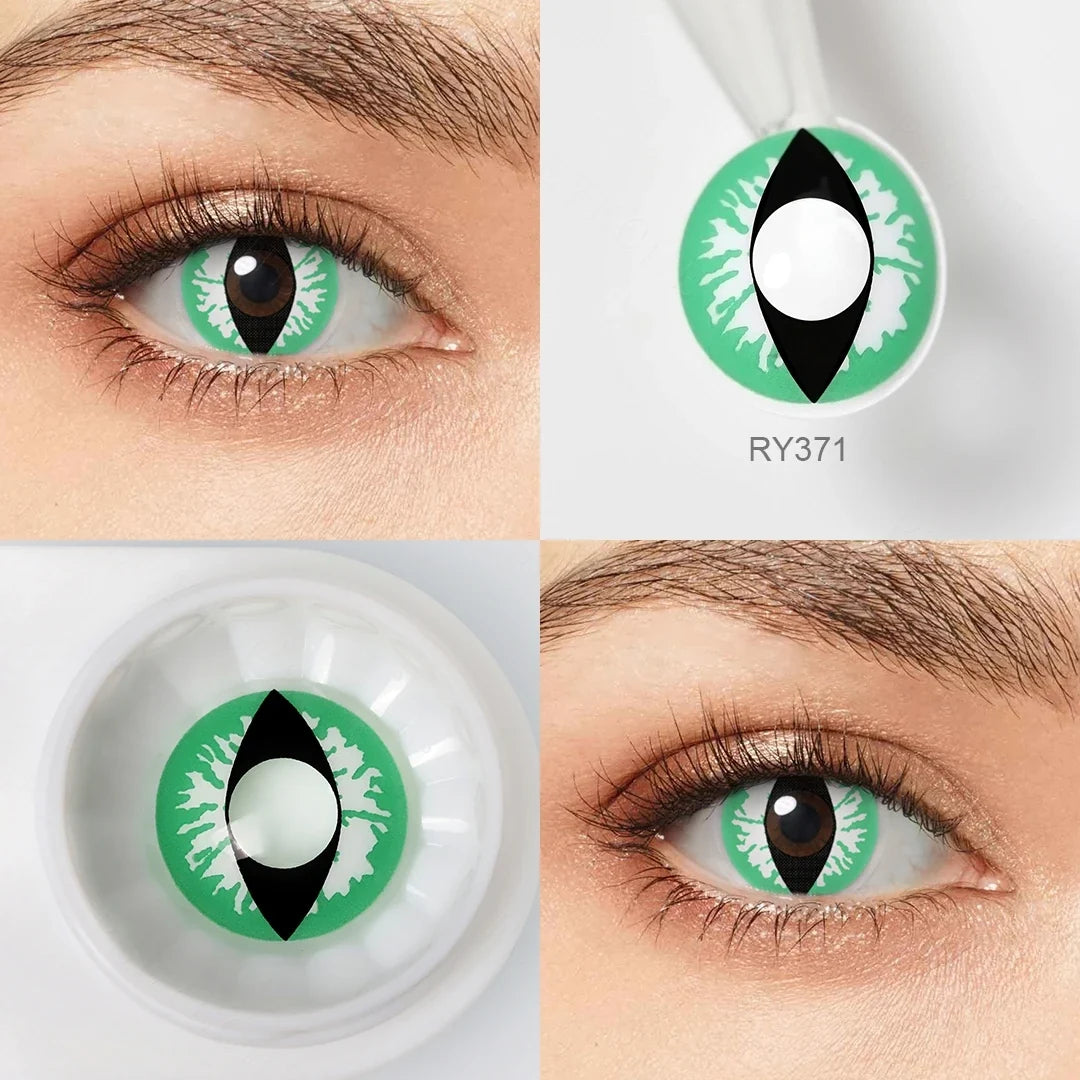 Yearly Use Halloween Contact Lenses For Cosplay Contact Lens Dragon Eye Lens Red/Pink Color Contact Lenses 14.0mm 8.5mm