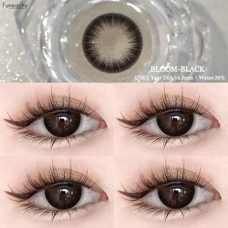 1Pair Natural Brown Contact Lenses for Eyes Colored Lenses Gray Pupils Big Eye Lenses Fashion Beauty Contacts Yearly