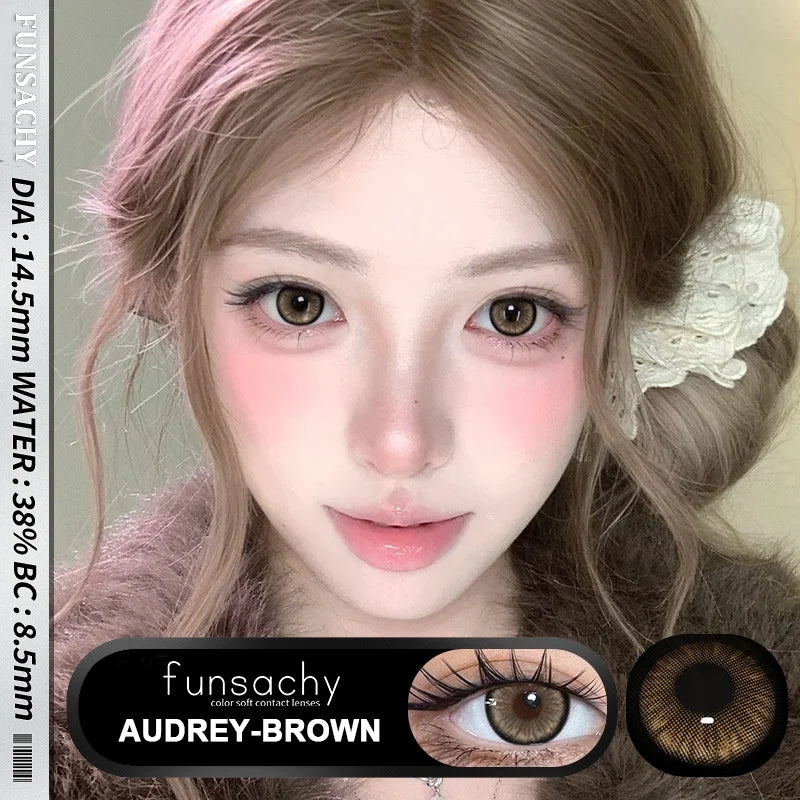 1 Pair Gray/Brown Contact Lenses for Eyes Colored Blue Contacts Korean Beautiful Pupils Yearly Women Makeup Accessories