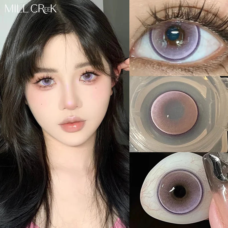 1 Pair Myopia Korean Lenses Natural Black Grey Contact Lenses Fashion Beauty Blue Pupils Cosmetics Hot Sellers Yearly