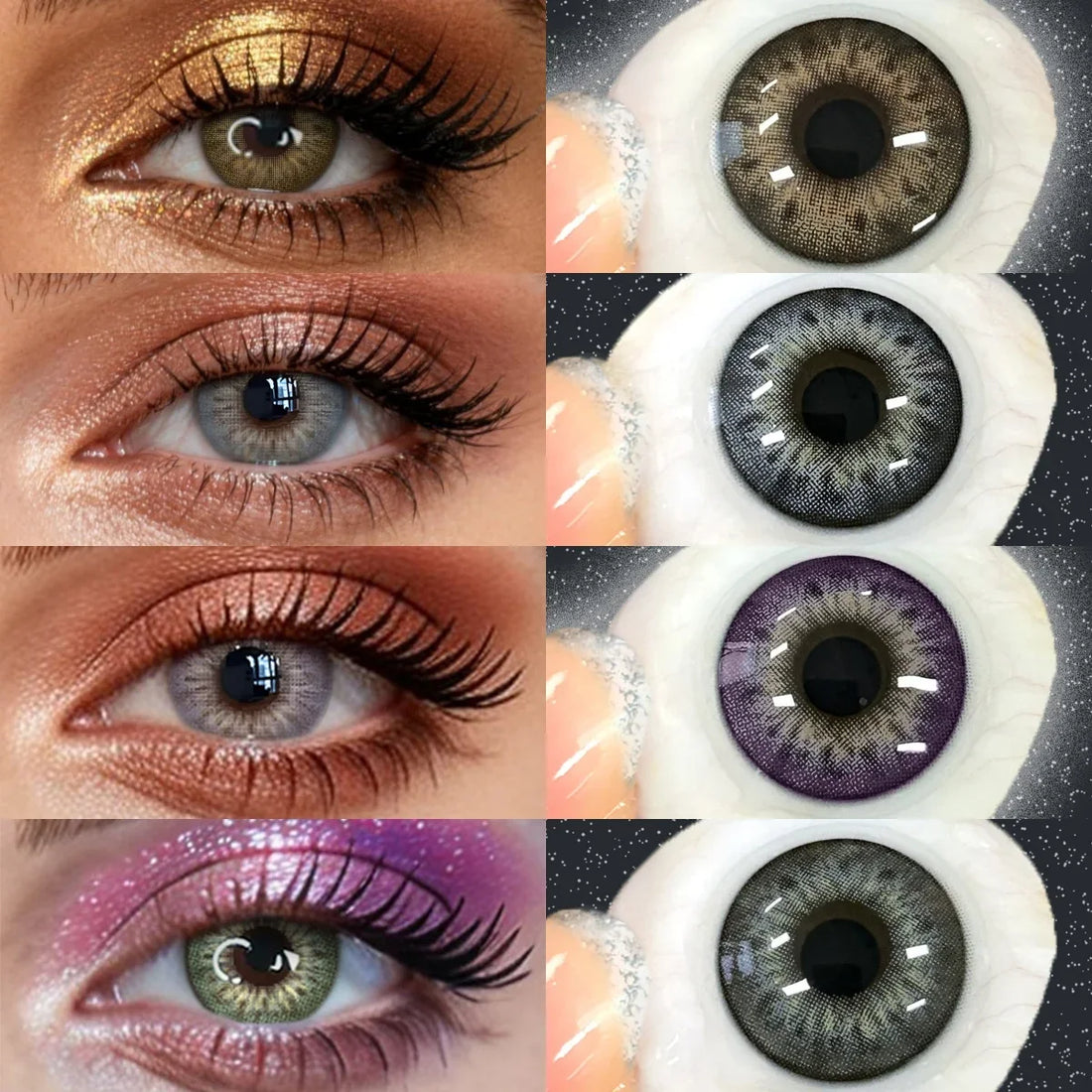 14.2mm 6 Months Disposable Colored Contact Lenses for Daily Dating Soft Lens Eye Beauty Makeup Contacts