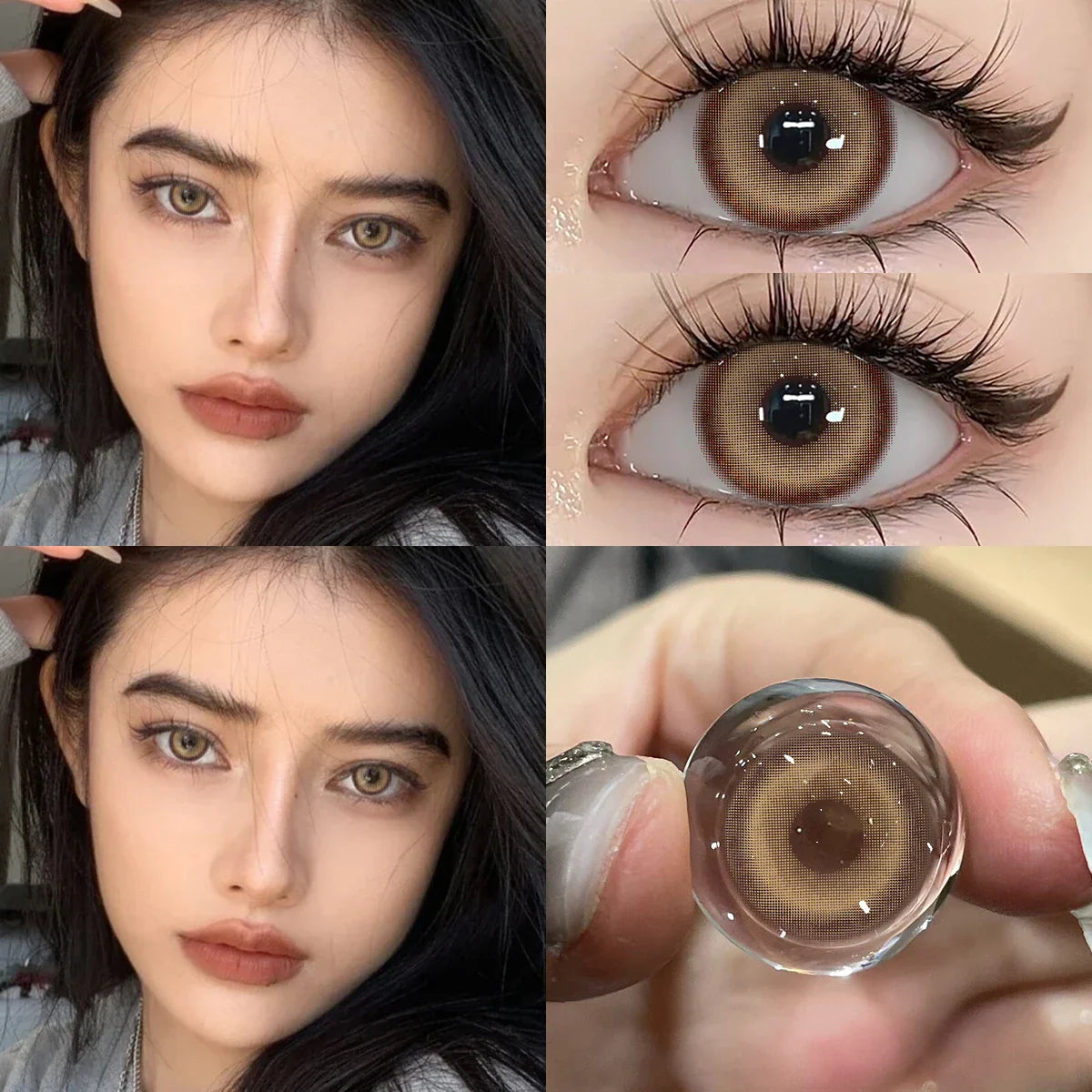 0~-6.00 Natural Korean Lenses 1Pair Colored Contact Lenses Brown Lenses Blue Eye Fashion Lenses