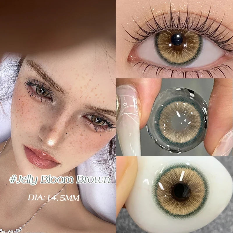 2PCS Hot Sales Contact Lenses Colored Pupils for Eyes with Graduation Prescription Green Eyes Beauty Contact Lenses