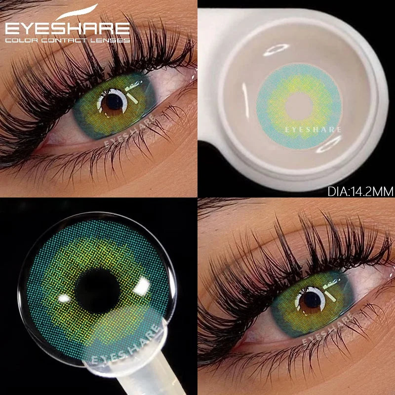 1pair Natural Colored Contact Lenses Brown Eye Lenses Gray Makeup Eyes Pupils Lens Yearly Green Beautiful Pupils Yearly