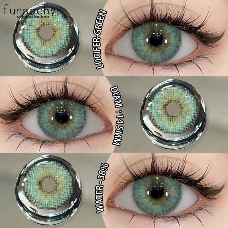 2PCS Colored Eye Lenses Brown Colorcon Contact Lenses Grey High Quality Natural Pupils Blue Cosmetic Beauty Lens Yearly