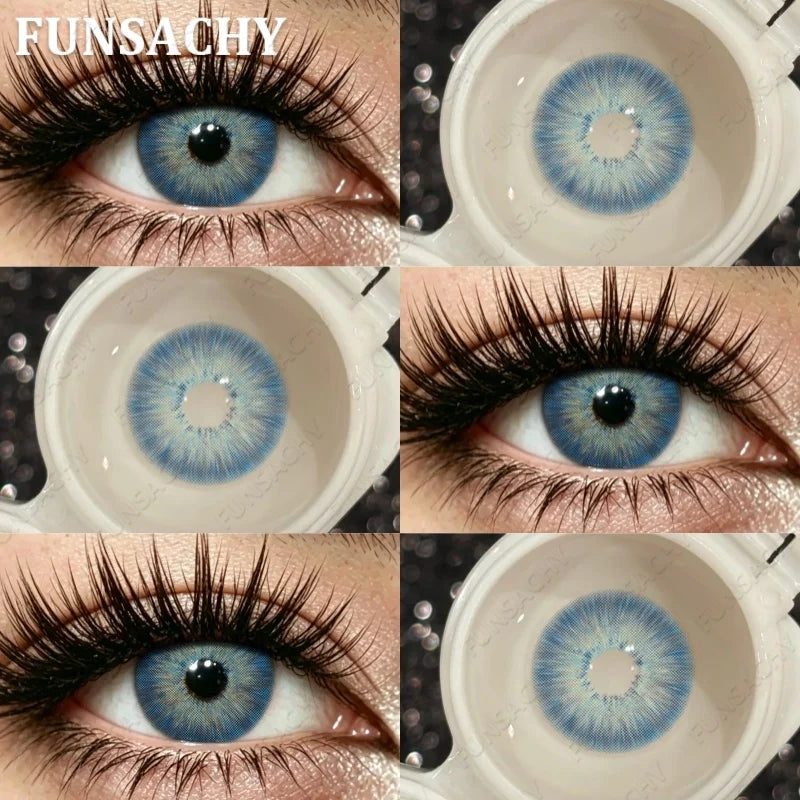 2Pcs New Colored Contact Lenses Grey Blue Green Series Soft And Comfortable BrownContact Lenses Yearly Beautiful Pupils