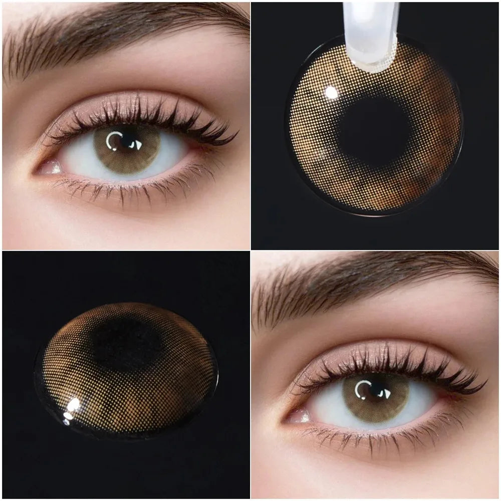 Eye Eyes Color Contacts Colored Contact Lenses Lens Small Pupil Prescription Wholesale Myopia Natural 14.2mm 2Pcs 1 Year