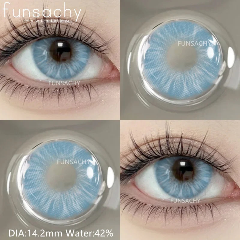 1pair Natural Color Contact Lenses for Eyes Blue Eye Lens Gray Lenses Fashion Korean Beauty Pupils Yearly Makeup Lens