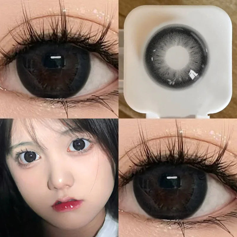 Colored Lenses For Eyes with Diopter Myopia Eyes Contacts Lens Beauty Pupil 1 Pair Natural Cosmetics Yearly New
