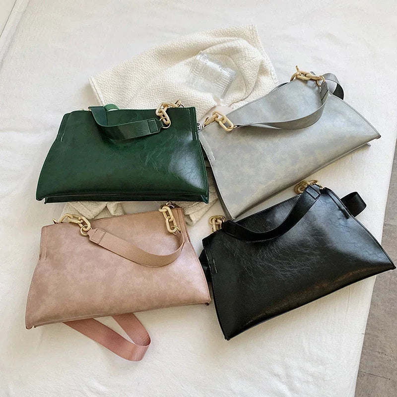 Stylish Women's Shoulder Bag - Soft Synthetic Leather Crossbody Bag