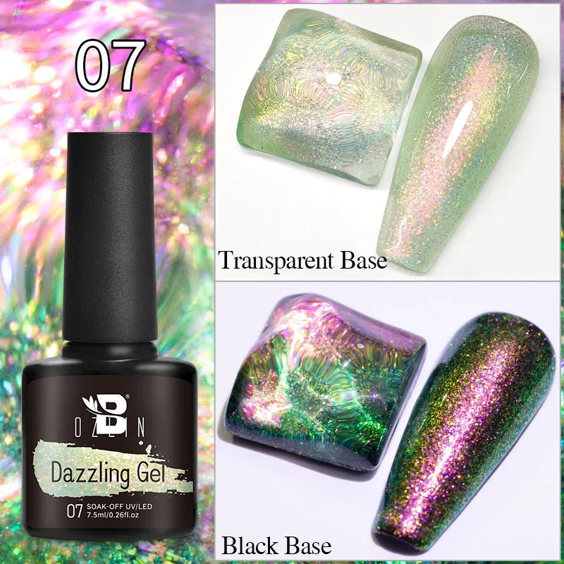 7.5ml Golden Gradient Cat Eye Nail Polish Gel Phototherapeutic Gel Soak Off Nail Magnetic Gel Polish Nail Art DlY