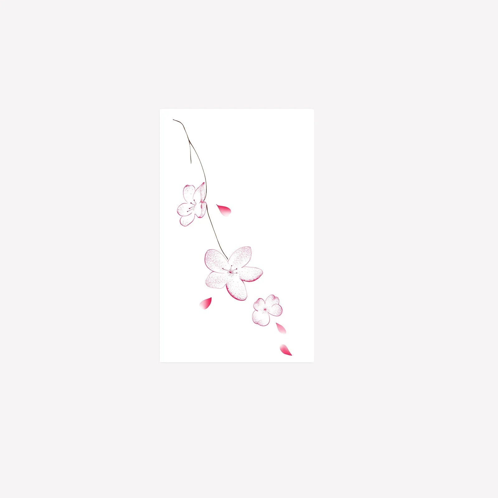 Watercolor Cherry Blossom Petal Tattoo Sticker Gradient Effect Waterproof Sweatproof Non-reflective Temporary Tattoo