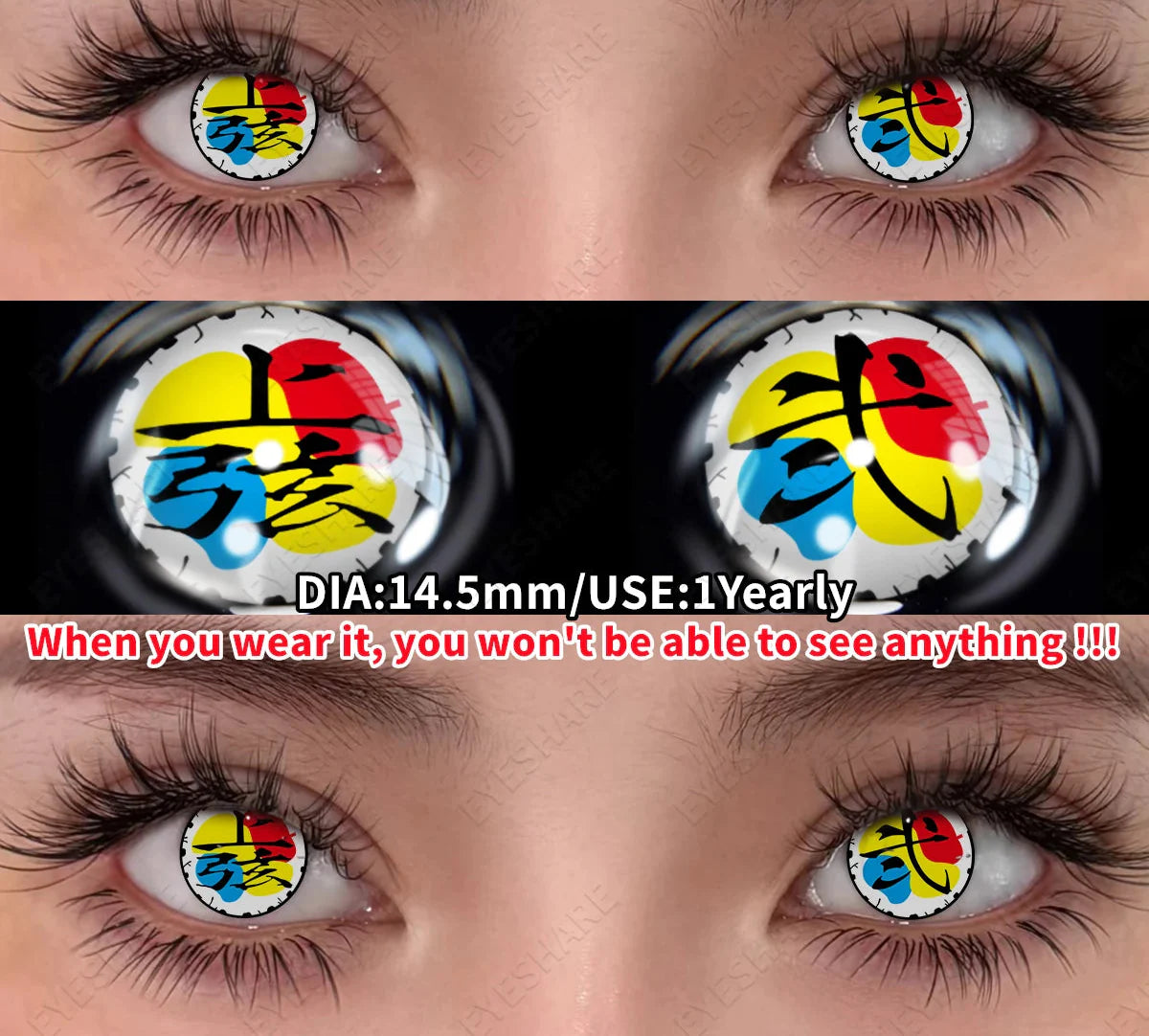 Cosplay Colored Contact Lenses Crazy White Lenses Red Anime Contacts Halloween Beauty Makeup Lens Black Eyes Contacts