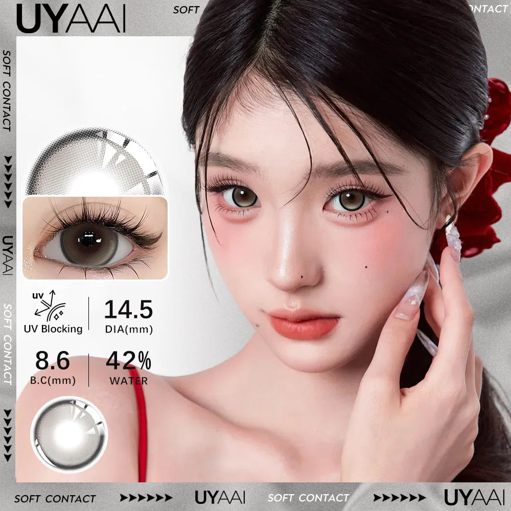1 Pair New Color Contact Lens Natural Pupils Green Lens Makeup Colored Pupils Gray  Brown Contact Lenses y2k Beauty