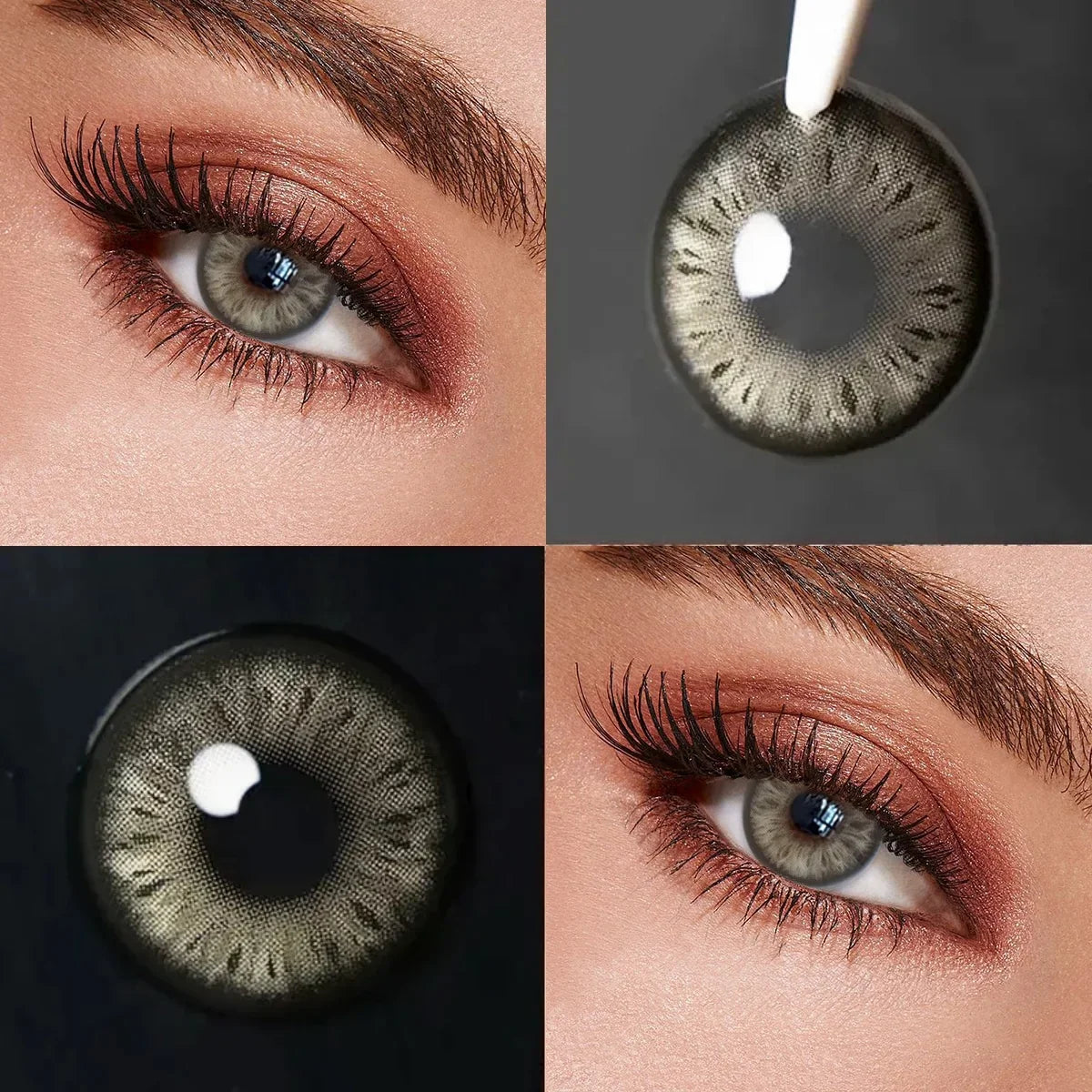 Ash Blue Colored Contact Lenses  1Pair Yearly Butterfly Violet Natural Small Pupil Contact Lenses For Summer Autumn