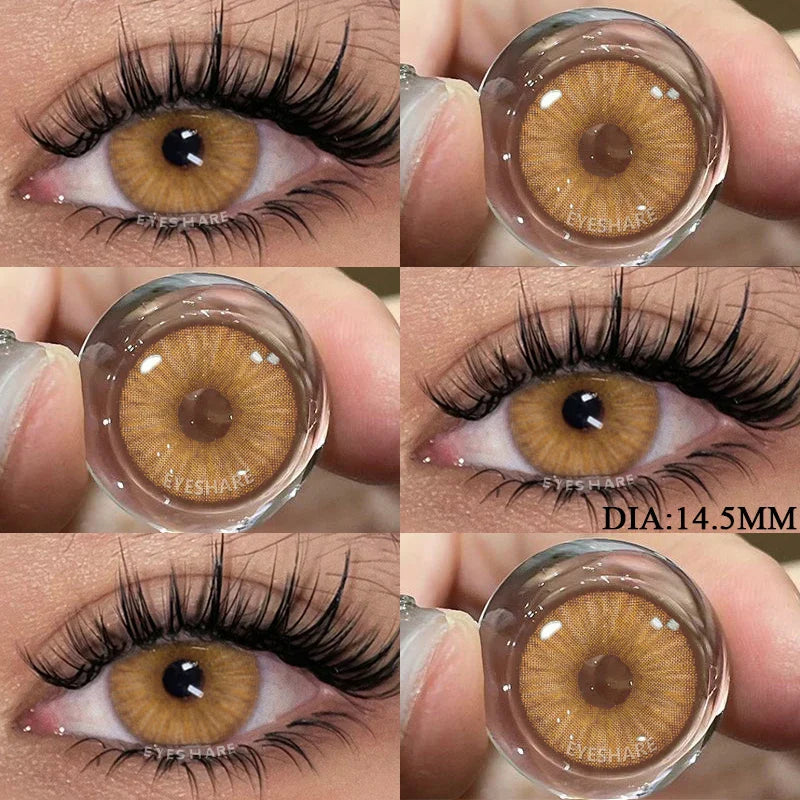 Color Contact Lenses For Eyes 1pair Yearly Natural Eye Green Color Lens Cosmetic Soft Eye Lenses Beauty Pupils Blue Lenses