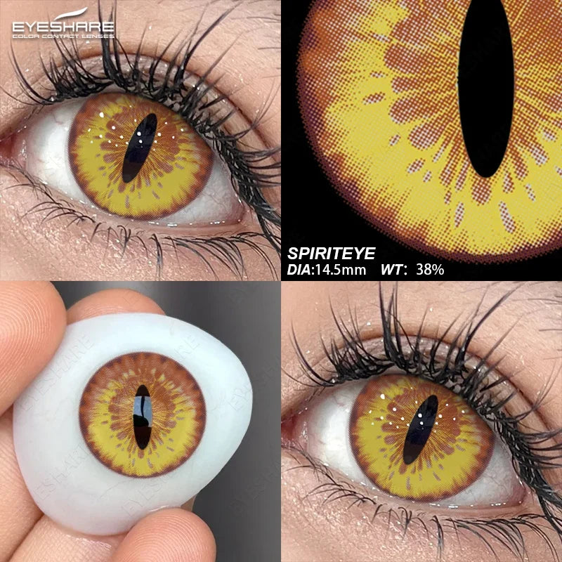 1 Pair Colored Contact Lenses for Eyes Cosplay White Lenses Black Eye Anime Lenses Halloween Cosmetic Cosplay Lenses