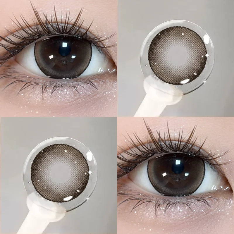 2PCS New Fashion Contact Lenses Beauty Colorld Contact for Eyes Makeup Brown Lenses Cosmetics Grey Eyes Lenses Yearly
