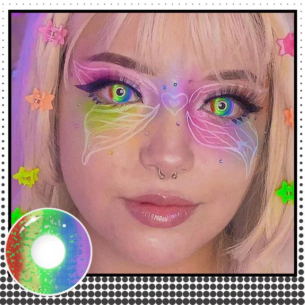 Eyes Color Contacts Colored Contact Lenses Lens Prescription Myopia Cosplay Anime 2Pcs 12 Months 1 Year Yearly Use