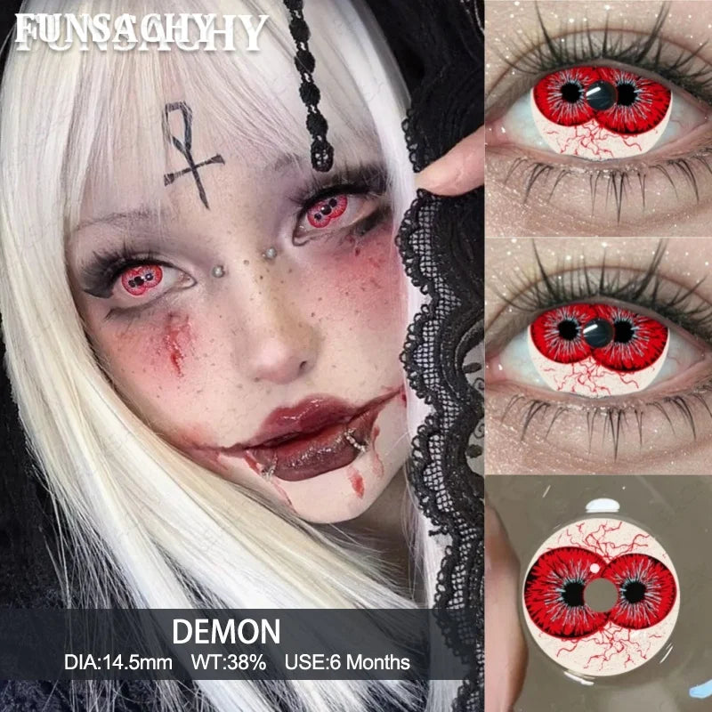 Halloween Makeup Cosplay White Lens Cosplay Contact Lens Beauty Cosmetics Colored Contacts Black Lenses Circle Red Lens
