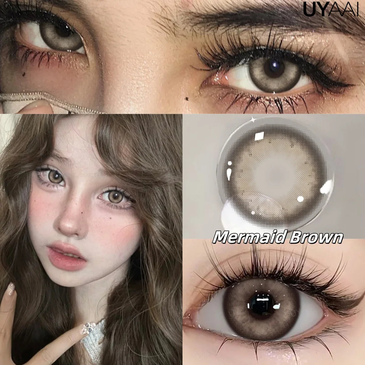 2pcs/pair Yearly Colored Contact Lenses Natural Green Lens Fashion Pupils Beauty gray Contact Lenses for Eyes