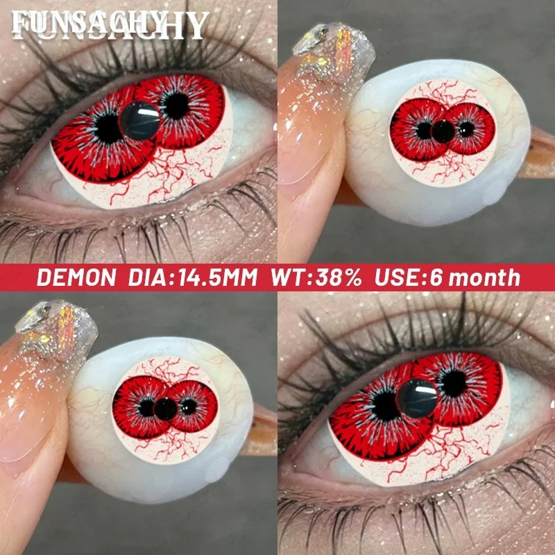 1 Pair Cosplay Contact Lenses for Eyes Anime Crazy Cosplay Contact Lens for Halloween 6 Months Cosmetics Lens