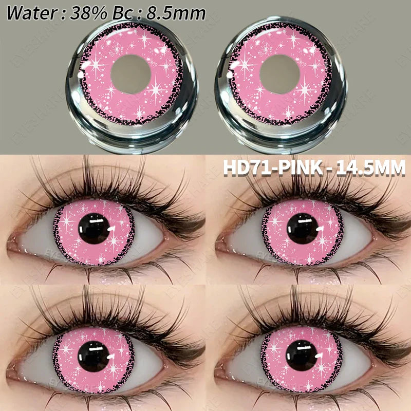 Colored Contact Lenses 2pcs Purple Contact Lenses Anime Cosplay Contact Eye Lenses Halloween Beauty Makeup Color Lens